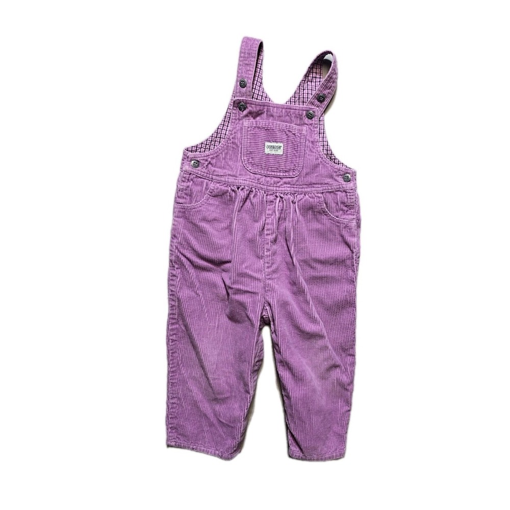 Vintage Oshkosh B'gosh Girls Overalls Curdoroy 24 Months Pink